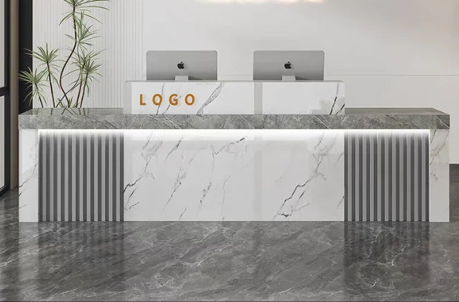 Luxury Customized Office Furniture Reception Desk with Logo Front Desk Bar Counter