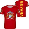 Cheap Wholesale GUYANA Flag T-shirt Printing Your Brand Fashion Casual Custom Graphic Tees T Shirts Men Summer Sports Soft Tops