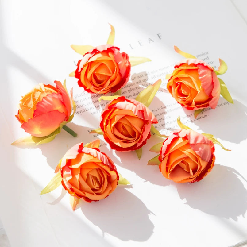 10/30pcs Artificial Flowers Silk Tea Buds Rose Wedding Wreaths bouquet Christmas Home Decorative Diy Scrapbooking Gifts Hot sale