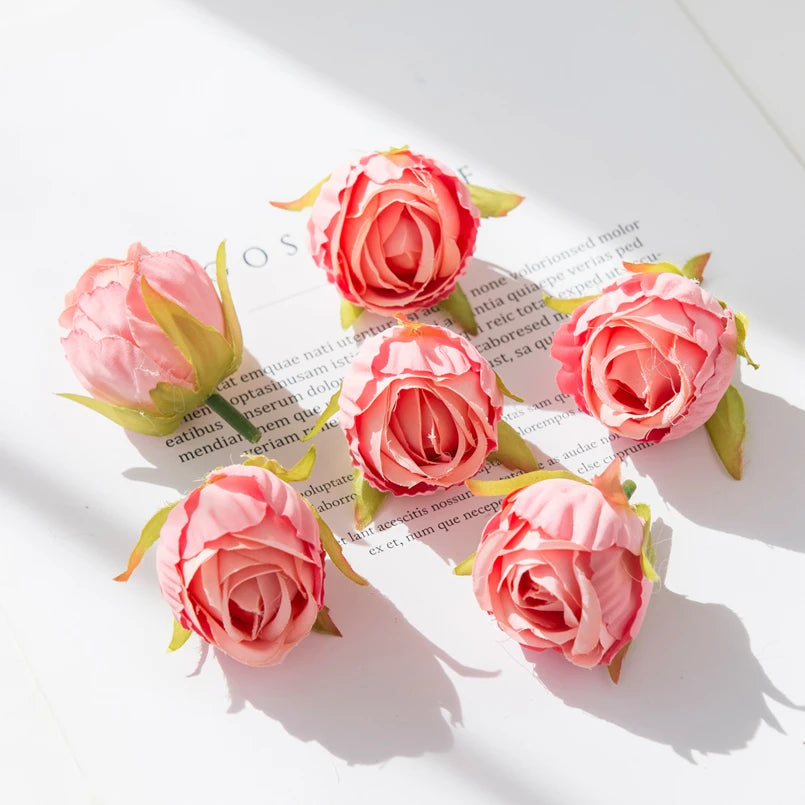 10/30pcs Artificial Flowers Silk Tea Buds Rose Wedding Wreaths bouquet Christmas Home Decorative Diy Scrapbooking Gifts Hot sale