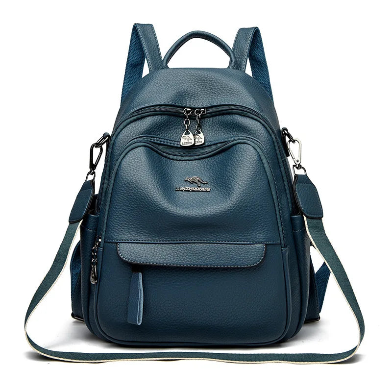 New Arrival Fashion Women Backpack Casual PU Leather Shoulder Bag Waterproof Large Capacity Handbag for Leisure Travel