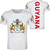 Cheap Wholesale GUYANA Flag T-shirt Printing Your Brand Fashion Casual Custom Graphic Tees T Shirts Men Summer Sports Soft Tops