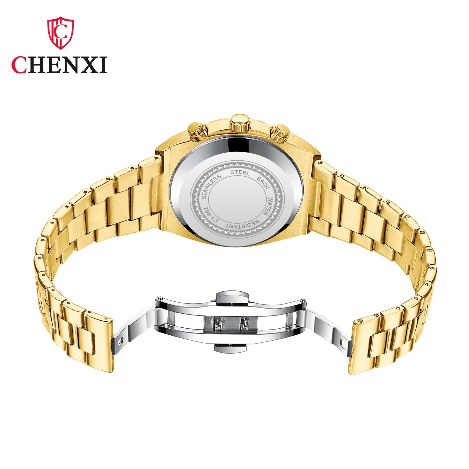 2023 New CHENXI 962 Morninglight Multifunctional Men's Watches Moon Phase Date Timing Waterproof Steel Band Quartz Watch Mens