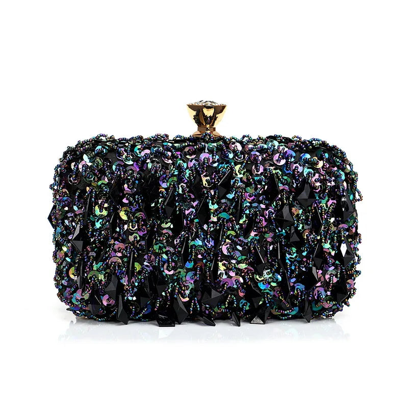 Tassel Women Evening Bags Diamonds Beaded Wedding Chain Shoulder Clutches Plastic Embroidery Party Dinner Purse