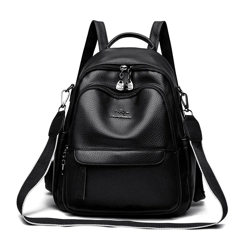 New Arrival Fashion Women Backpack Casual PU Leather Shoulder Bag Waterproof Large Capacity Handbag for Leisure Travel