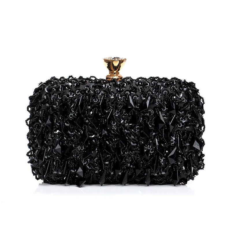 Tassel Women Evening Bags Diamonds Beaded Wedding Chain Shoulder Clutches Plastic Embroidery Party Dinner Purse