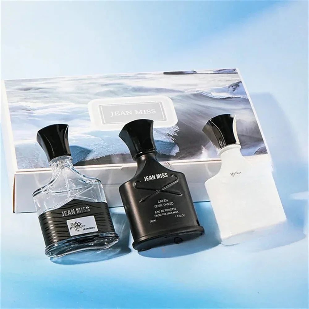 3 Bottles Men Perfume Gift Set Woody Fresh EDT Long Lasting Eco-Friendly 90ml Fragrance Spray Box Holiday Dating Gift