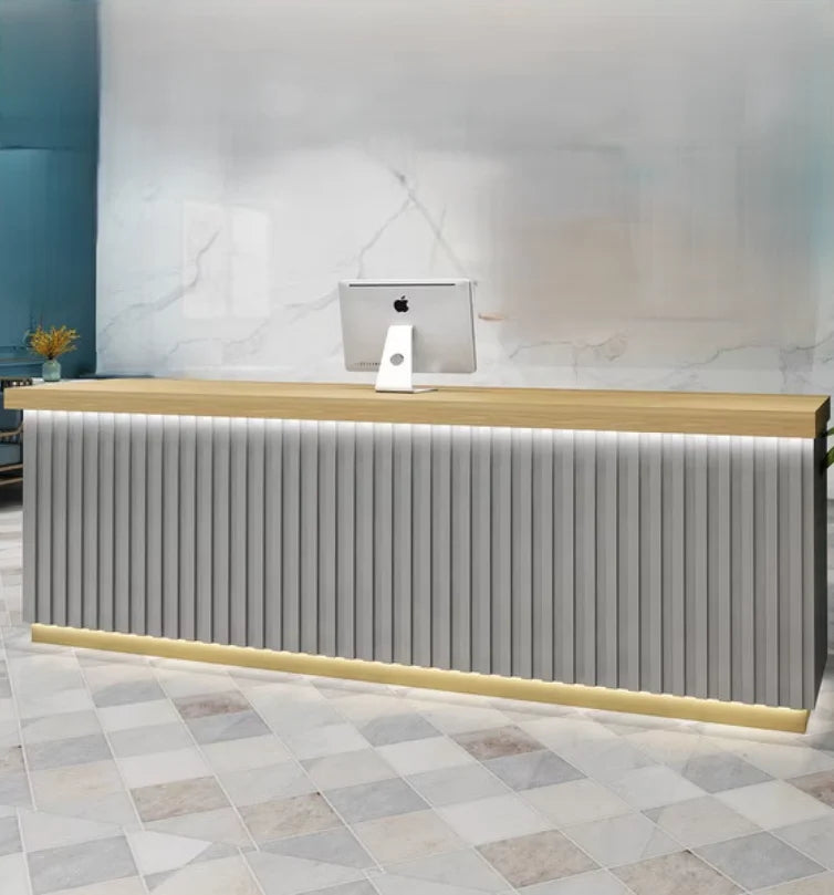 Mediterranean-Style Reception Counter for Clothing Stores Restaurants Hotels and Gyms Handmade From Vintage MDF Design