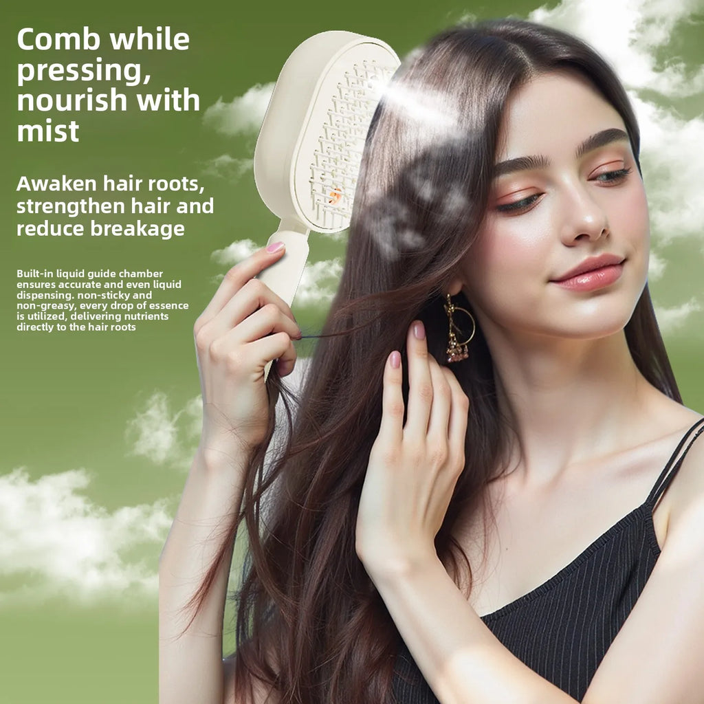 Electric Spray Airbag Cushion Massage Comb Essential Oil Atomization Self-Cleaning Smoothing Anti-Static Features