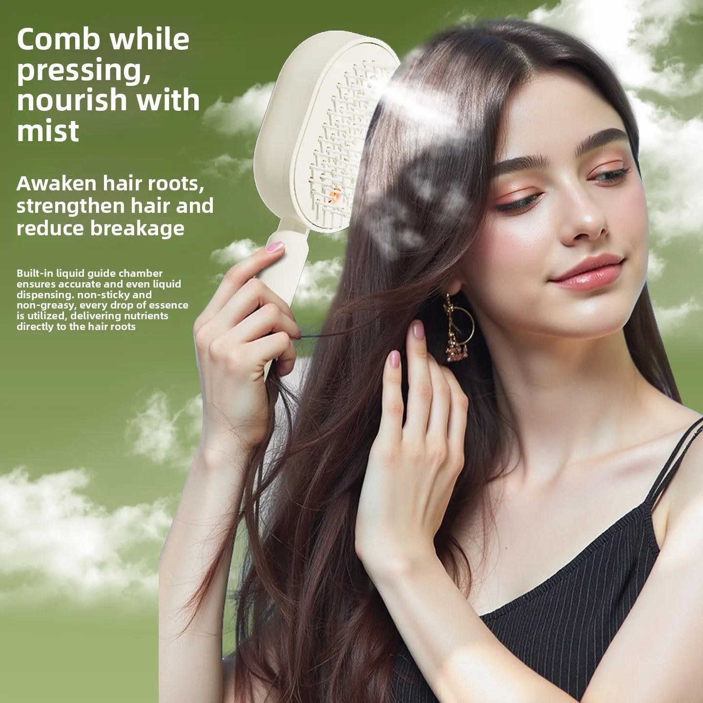 Electric Spray Airbag Cushion Massage Comb Essential Oil Atomization Self-Cleaning Smoothing Anti-Static Features