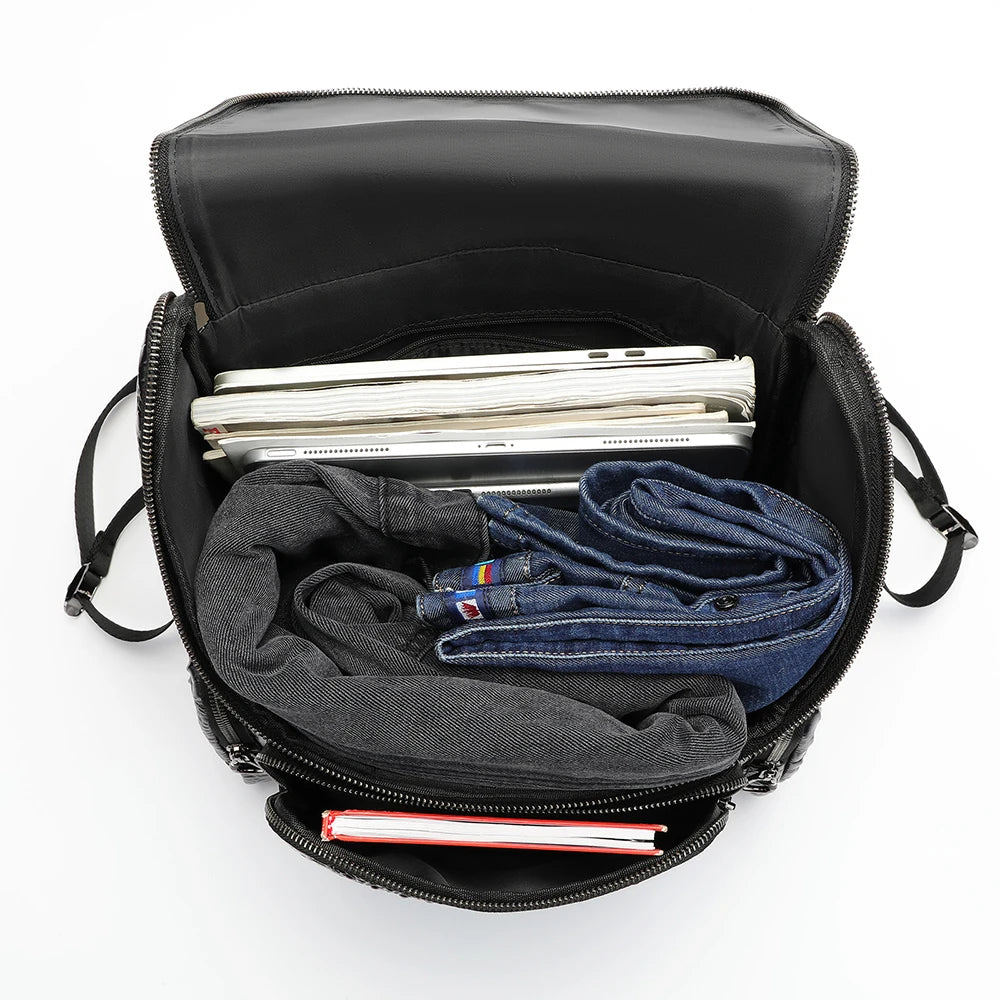 Genuine Leather Waterproof Laptop Backpack 15.6 Inch Large Capacity Unisex Fashion Arcuate Shoulder Strap Soft Handle Business
