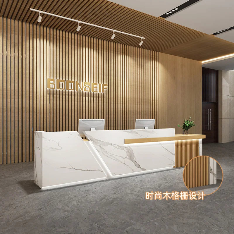 Luxury MDF Reception Desk for Beauty Salons Hotel Office Building Mall Use for Salon Reception Counter