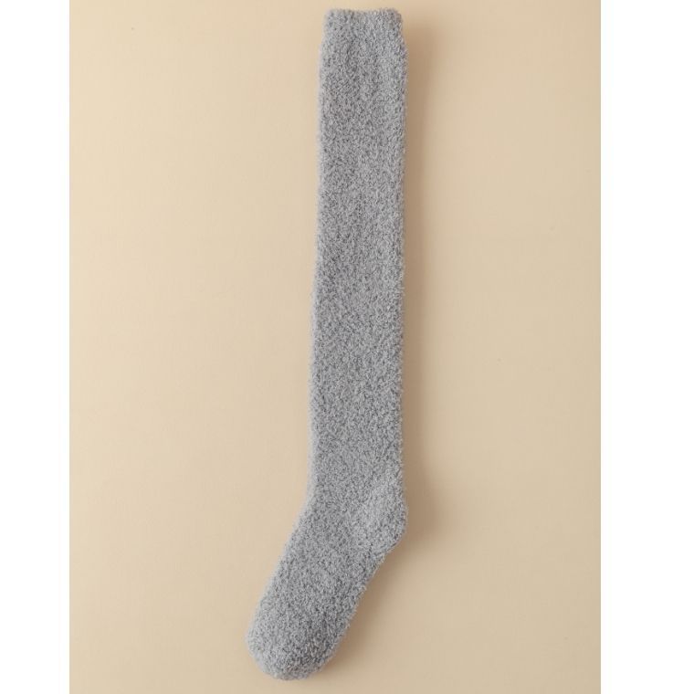 Women's Coral Fleece Over-The-Knee Socks, Autumn and Winter Floor Socks, Towel Socks, High Tube Maternity Socks, Essential for Keeping Warm in Winter
