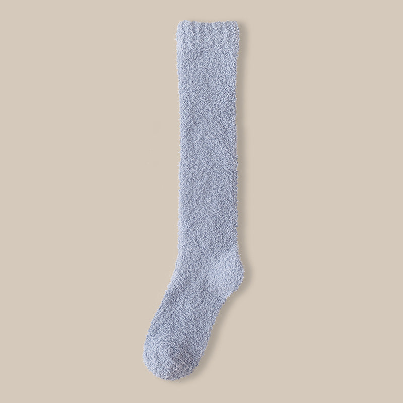 Coral velvet socks women's winter fleece-lined thick warm calf socks couples sleep socks plush confinement socks