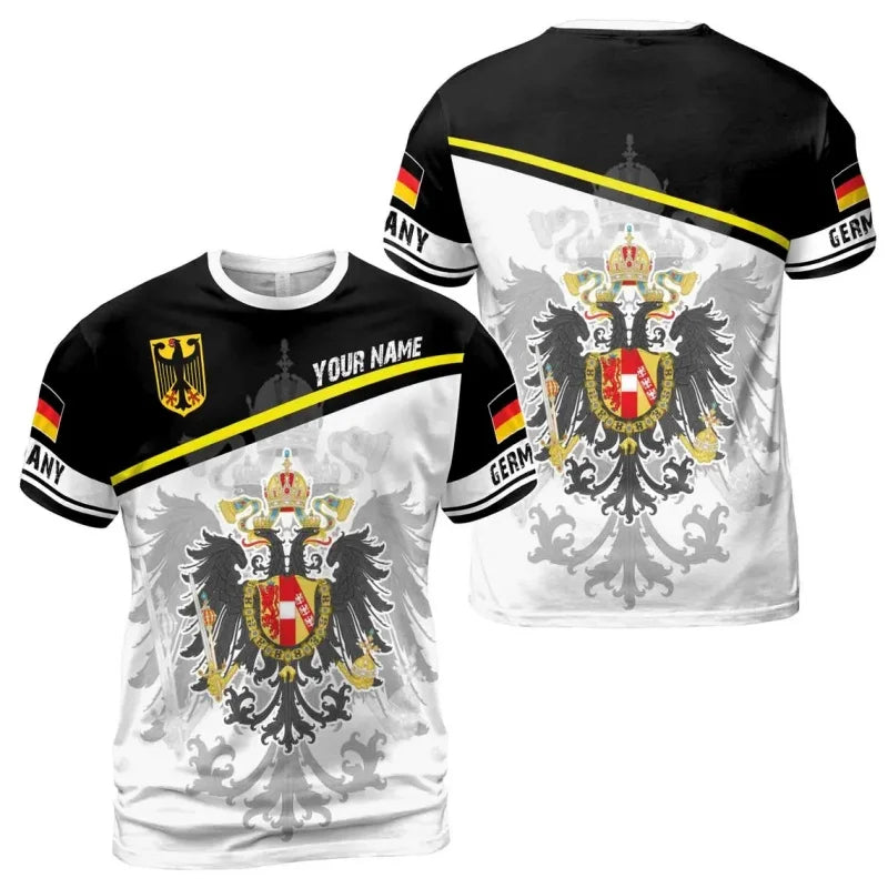 3D Printed Germany Emblem T-Shirt For Men German Unification Day Pattern Tees Summer Casual Street O-Neck Short Sleeve T Shirts