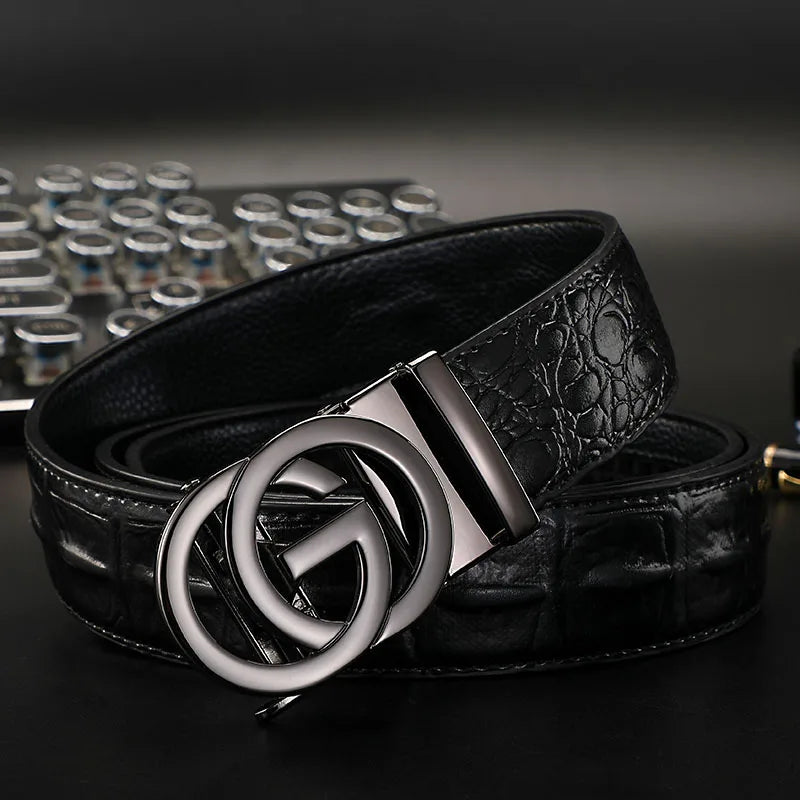 2025 High Quality New 3.4cm Belt women Luxury Automatic Buckle Leather Strap for men Belt Designers Brand Male Belt for jeans