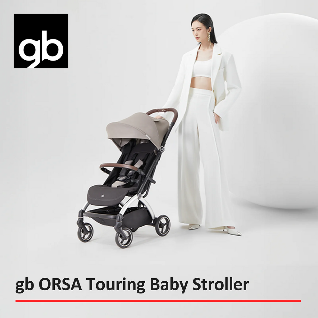 gb ORSA Stroller, Lightweight, One-Hand Folding, Reclining Seating, All-Terrain Shock Absorbers, Linked Braking System