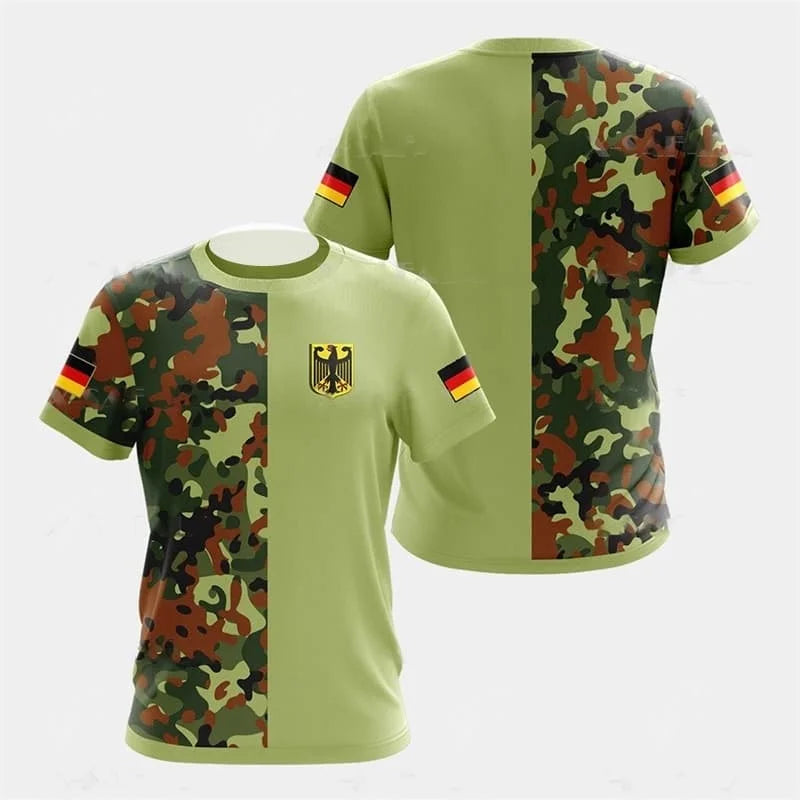 German National Emblem T-Shirt for Mens' Sports Gym T-Shirt Summer Quick Dry Short Sleeves Women Wetsuit Surfing Suit Beachwear