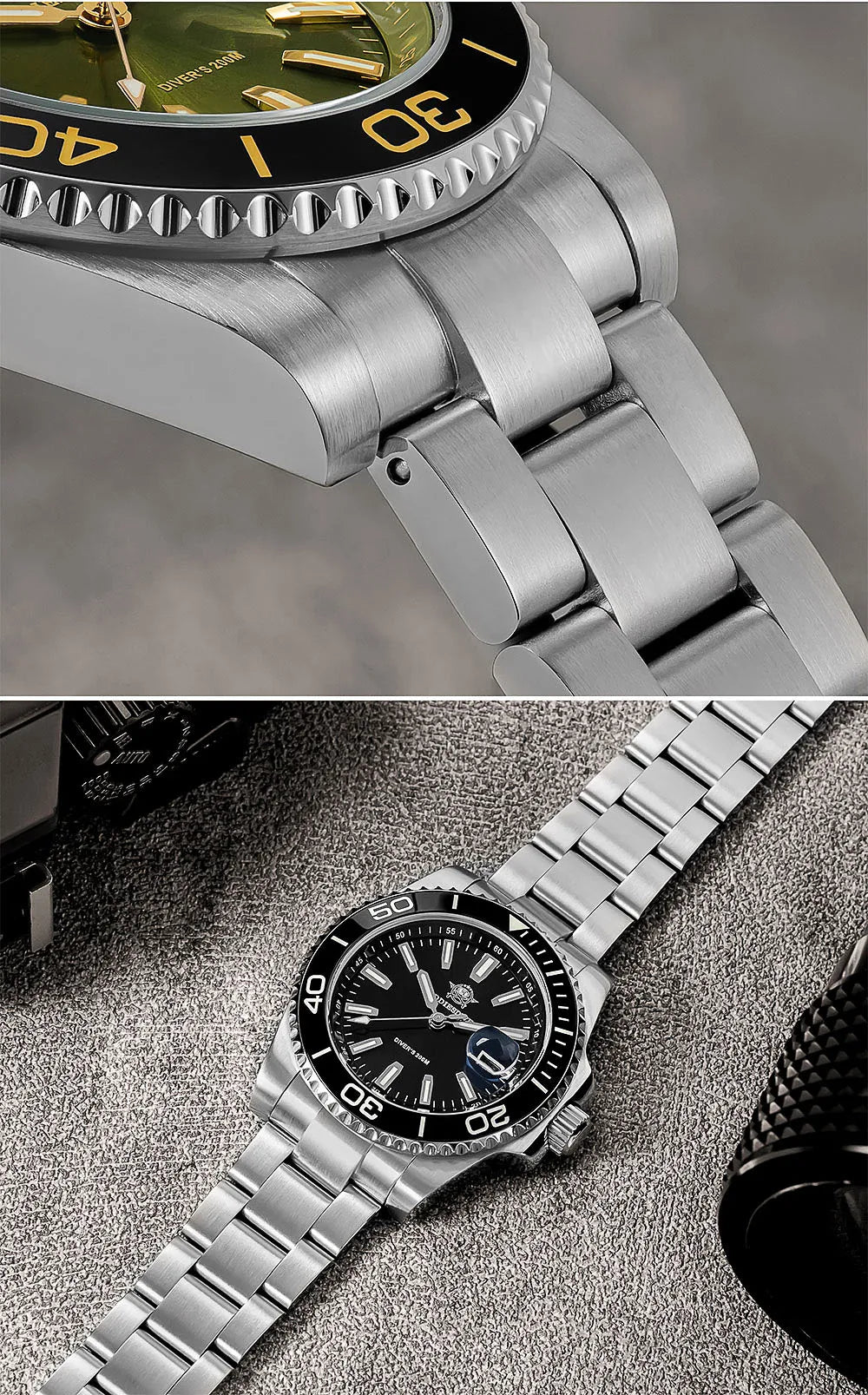 ADDIESDIVE New Diving Watch Men Luminous Cerammic Bezel 316L Stainless Steel 200m Waterproof AR Coated 41mm Quartz Wristwatch