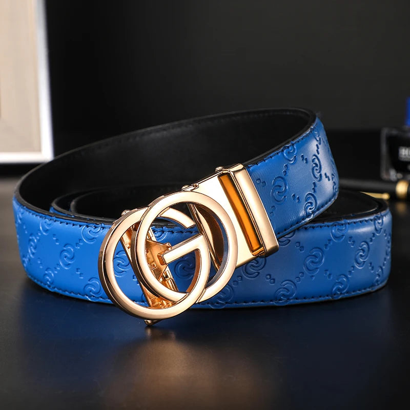 2025 High Quality New 3.4cm Belt women Luxury Automatic Buckle Leather Strap for men Belt Designers Brand Male Belt for jeans