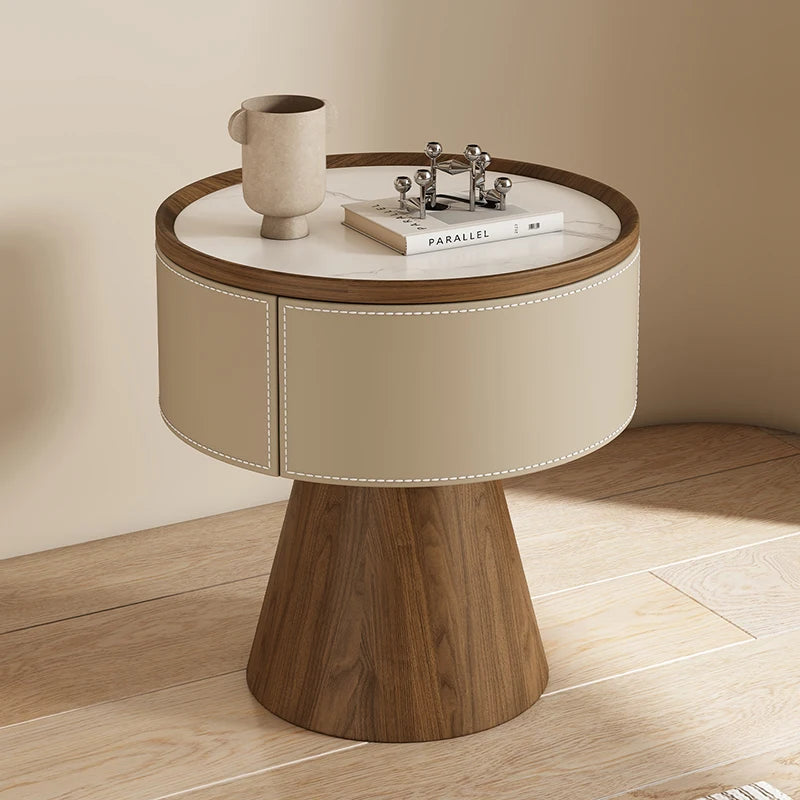 Round Design Bedside Tables With Drawers Premium Aesthetic Bedside Table Modern Luxury Mesitas De Noche Bedroom Furniture