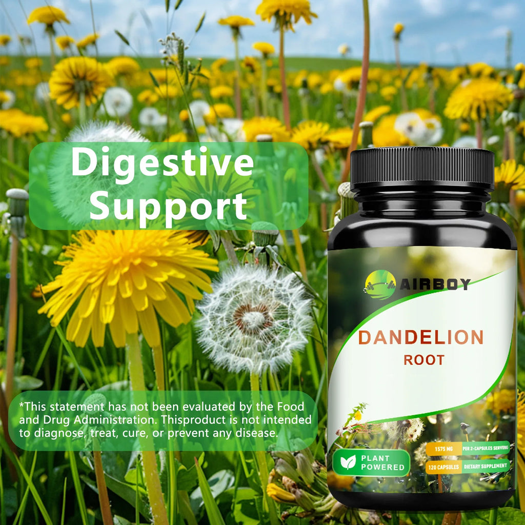 Dandelion Root Capsules - Diuretic, Promote Liver Detoxification and Cleansing, Enhance Immunity - 120 Capsules