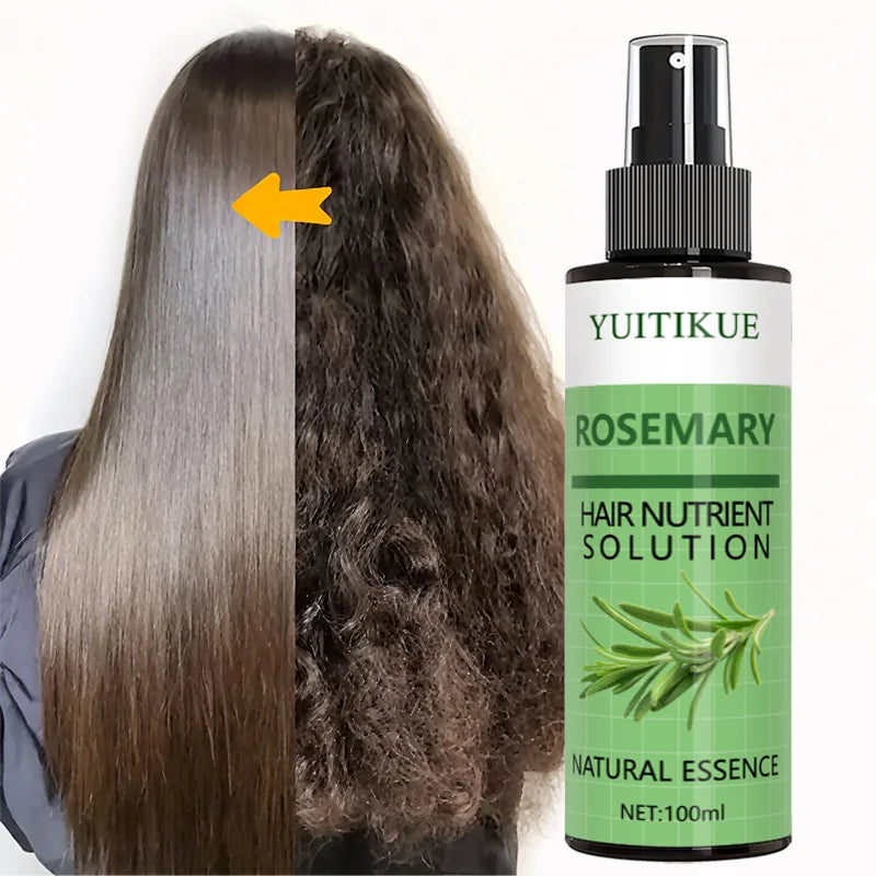 Rosemary spray essential oil promotes hair growth and strengthens hair with nourishing care for effective hair treatment.
