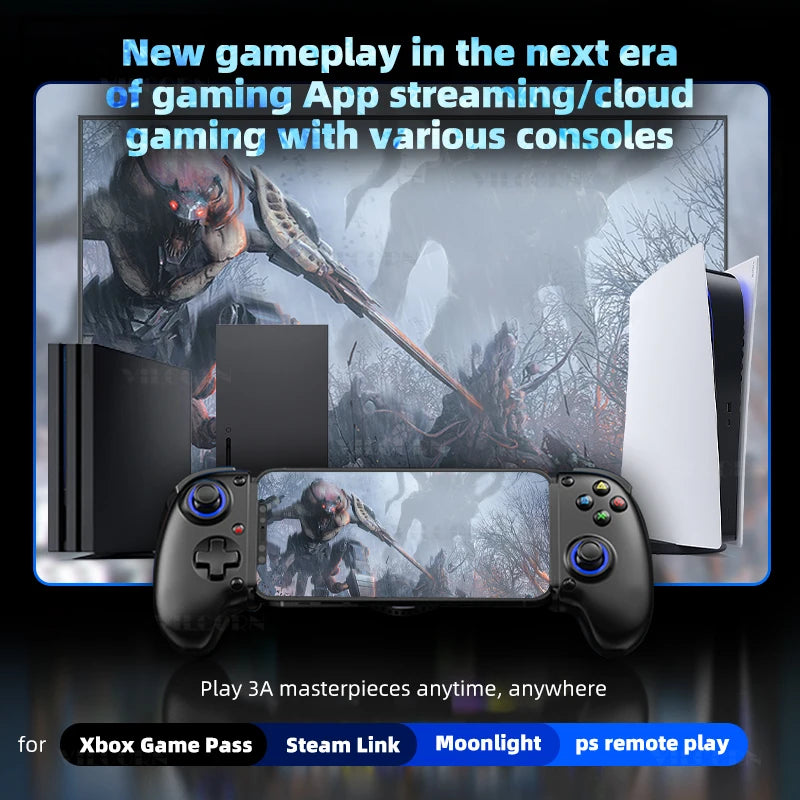 D10/D10S Stretching Cooling Gamepad Bluetooth-compatible 5.2 Joystick For SWITCH/Android/lOS/PC/PS3/PS4 Streaming Controller