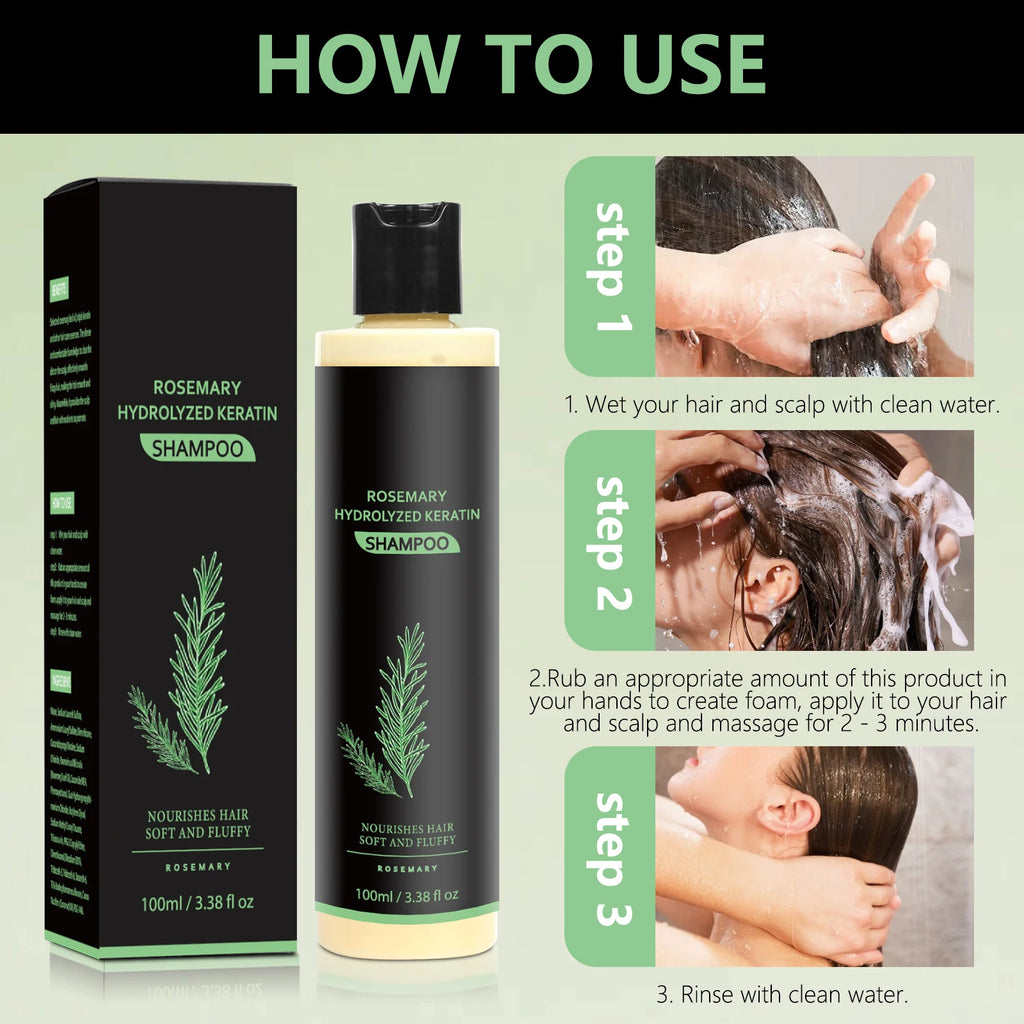 Rosemary Hair Growth & Anti-Baldness Shampoo - Deeply Nourishes, Repairs Split Ends, Soothes Scalp & Fights Dandruff.