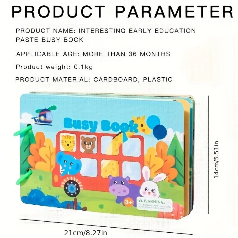 1 Set Montessori, Quiet Book, Preschool Learning Activity Book, Numbers Shapes, Tactile Training- Sensory Puzzle Playset