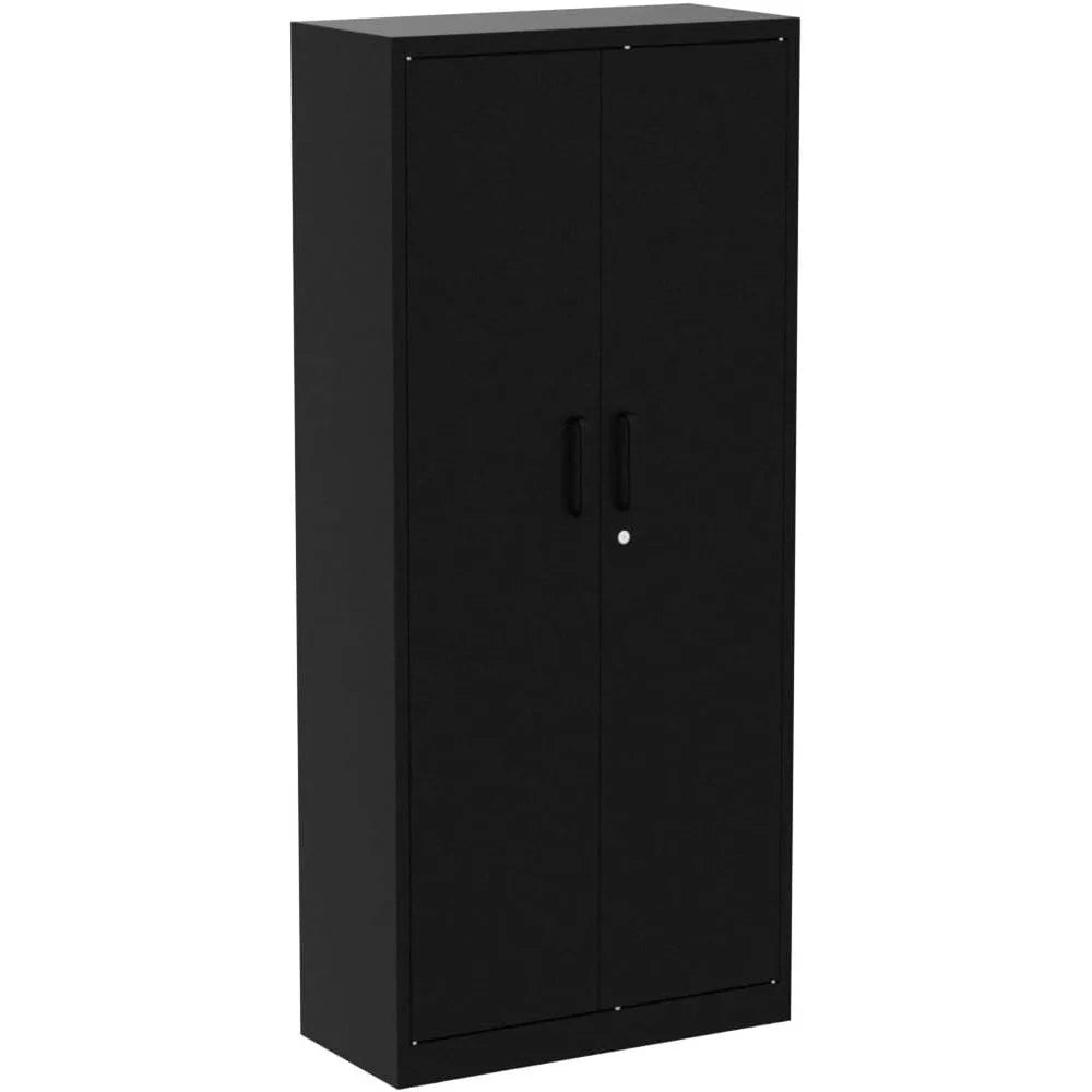 Yizosh Metal Garage Storage Cabinet with 2 Doors and 5 Adjustable Shelves - 71 Steel Lockable File Cabinet,Locking Tool Cabinets