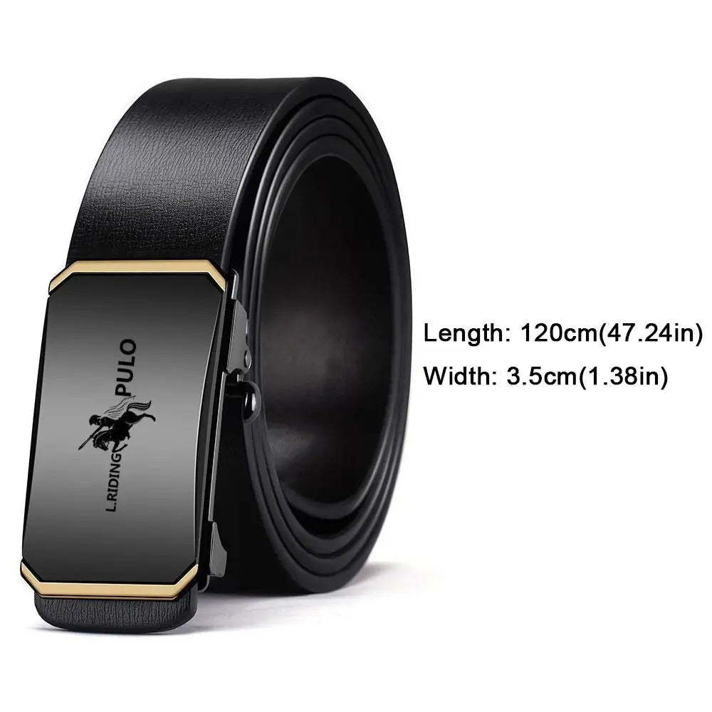 Casual Luxury Design Business Leather Belt Metal Man Waistband Automatic Buckle Belt