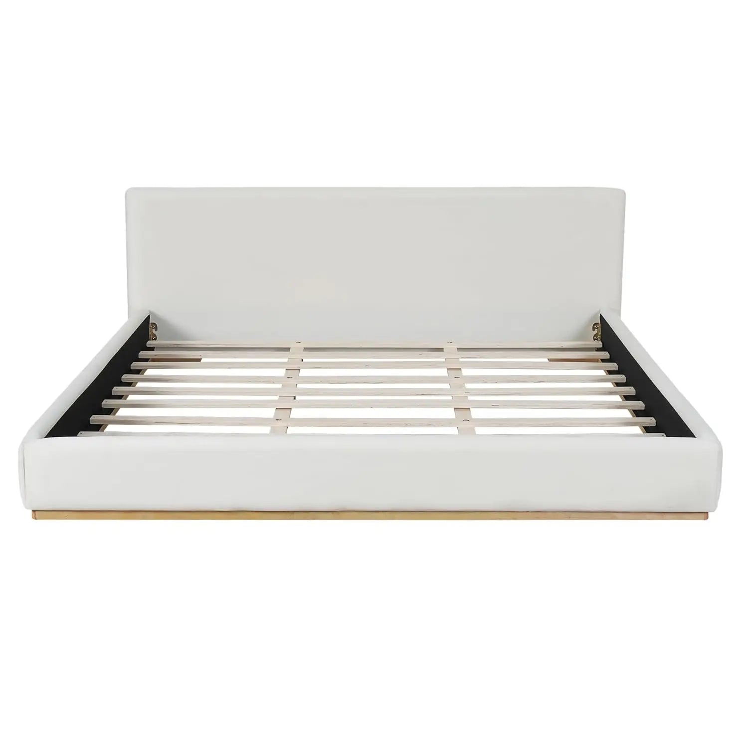 Modern King Size Platform Bed Frame with Cloud Headboard, King Size Boucle Cloud Platform Bed for Adult, Mattress Foundation, No