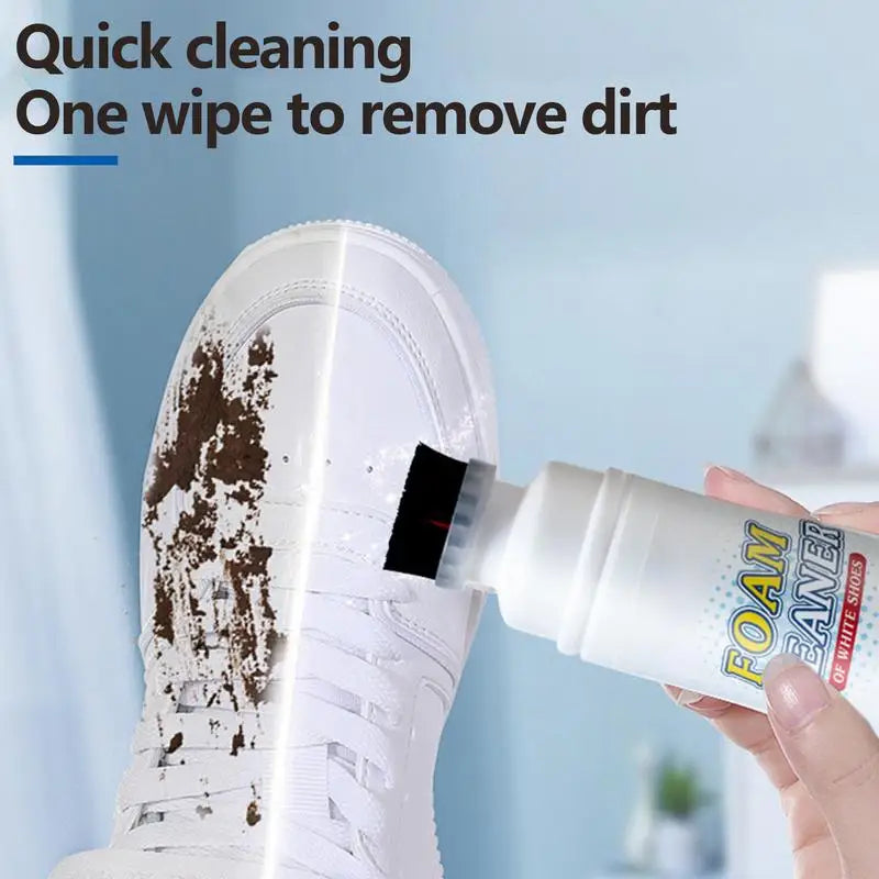 100ml Sneaker Cleaner Foam Cleaner for White Shoes, Boots, Canvas Cleaning Stain Remover Spray Removes Dirt Grime and Yellow