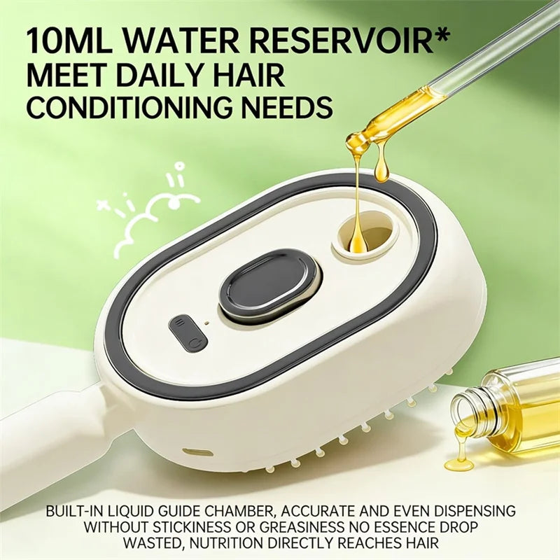 3 in 1 Electric Spray Air Cushions Massage Comb Self Cleaning Steam Essential Oil Brush Rechargeable Spray Scalp Massager Combs