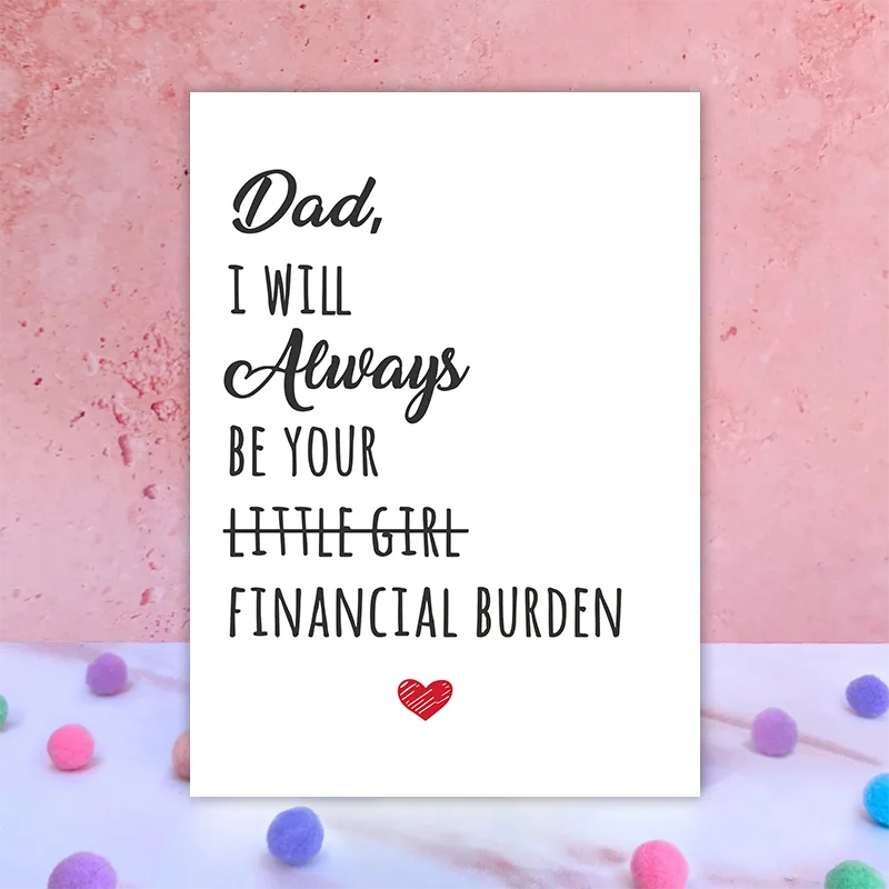 1 pc funny Father’s Day card with fun text Creative greeting card perfect gift for dad.