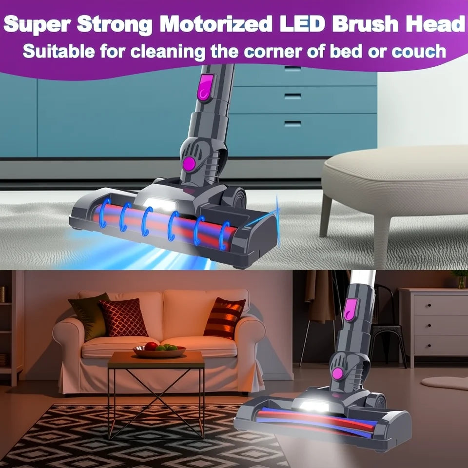 40Kpa Vacuum Cleaner for Home - Lightweight, Stick Vacuum Clean with Large-Capacity Battery, Max 45Mins Runtime