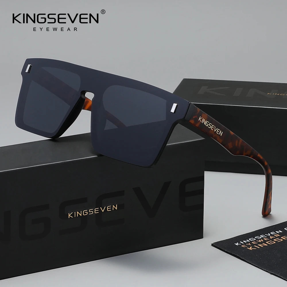 KINGSEVEN Sunglasses Men Women Anti-Glare Polarized UV400 Fashion Glasses Outdoor Diving Rimeless Square Large Eyewear Frames