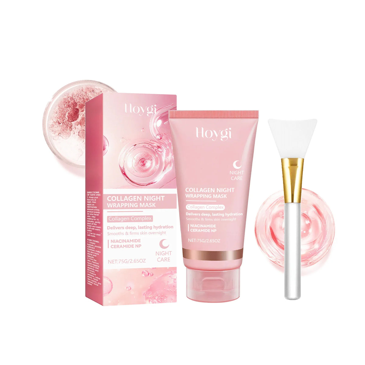Collagen Peel off Mask Deep Cleansing Pores Oil Control Turmeric Wrapping Night Face Mask for Brightening Rejevenation Skin Care