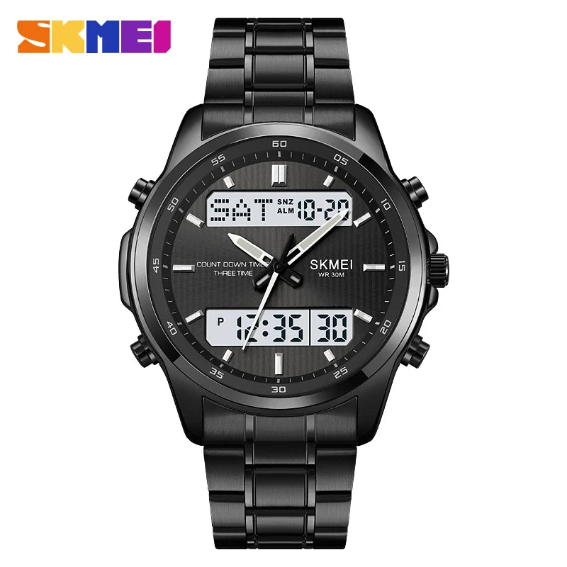 SKMEI 2049 Brand Electronic Watches for Man Fashion Large Dial Wristwatch Luminous Alarm Clock Calendar Casual Men Digital Watch