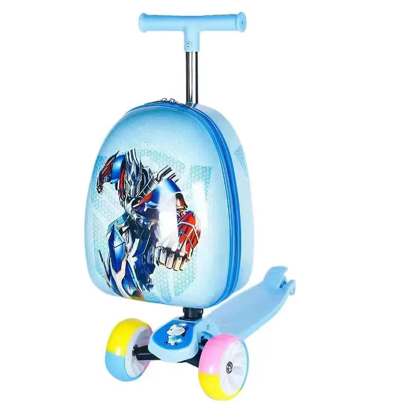 2025 New kids Scooter luggage,skateboard suitcase on wheels,children's gift,Cute Cartoon small trolley case,rolling luggage bag