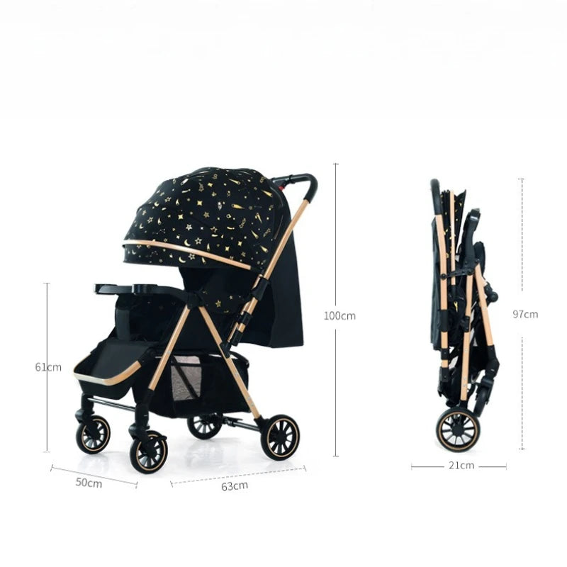 Detachable Twin Baby Stroller for Second Child, Can Sit or Lie Down, Foldable Baby Stroller for Children To Go Out