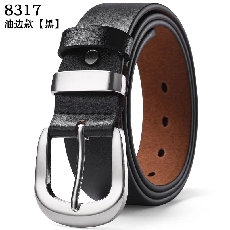 Men's Cowhide Pin Buckle Waistband Plus Size 105-140 150 160 170cm Genuine Leather Retro Belt Handmade Casual Trend Waist Strap
