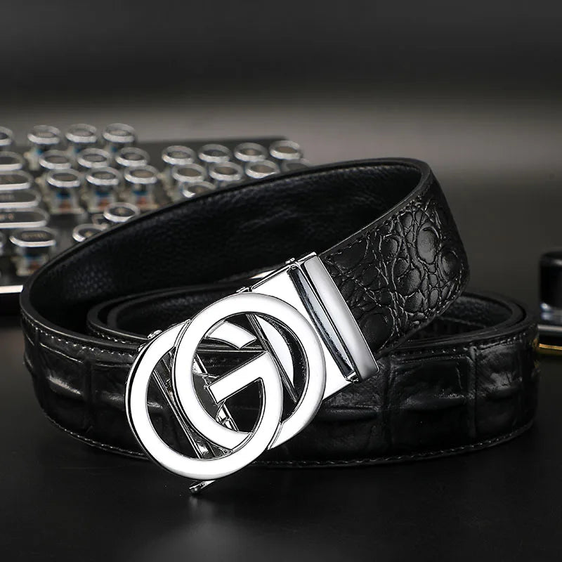 2025 High Quality New 3.4cm Belt women Luxury Automatic Buckle Leather Strap for men Belt Designers Brand Male Belt for jeans