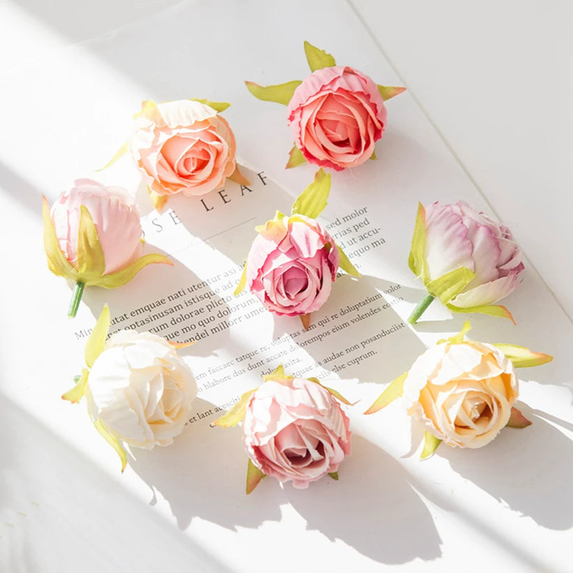 10/30pcs Artificial Flowers Silk Tea Buds Rose Wedding Wreaths bouquet Christmas Home Decorative Diy Scrapbooking Gifts Hot sale