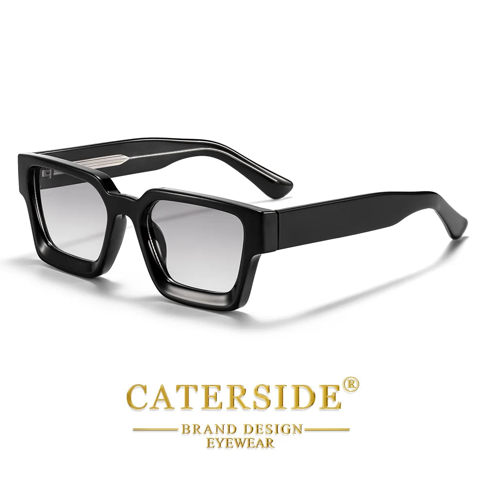 CATERSIDE New Men's Thick Frame Sunglasses Square Frame Gradient Suneyewear Women's Luxury Gift Outdoor Travel Eyewear UV400