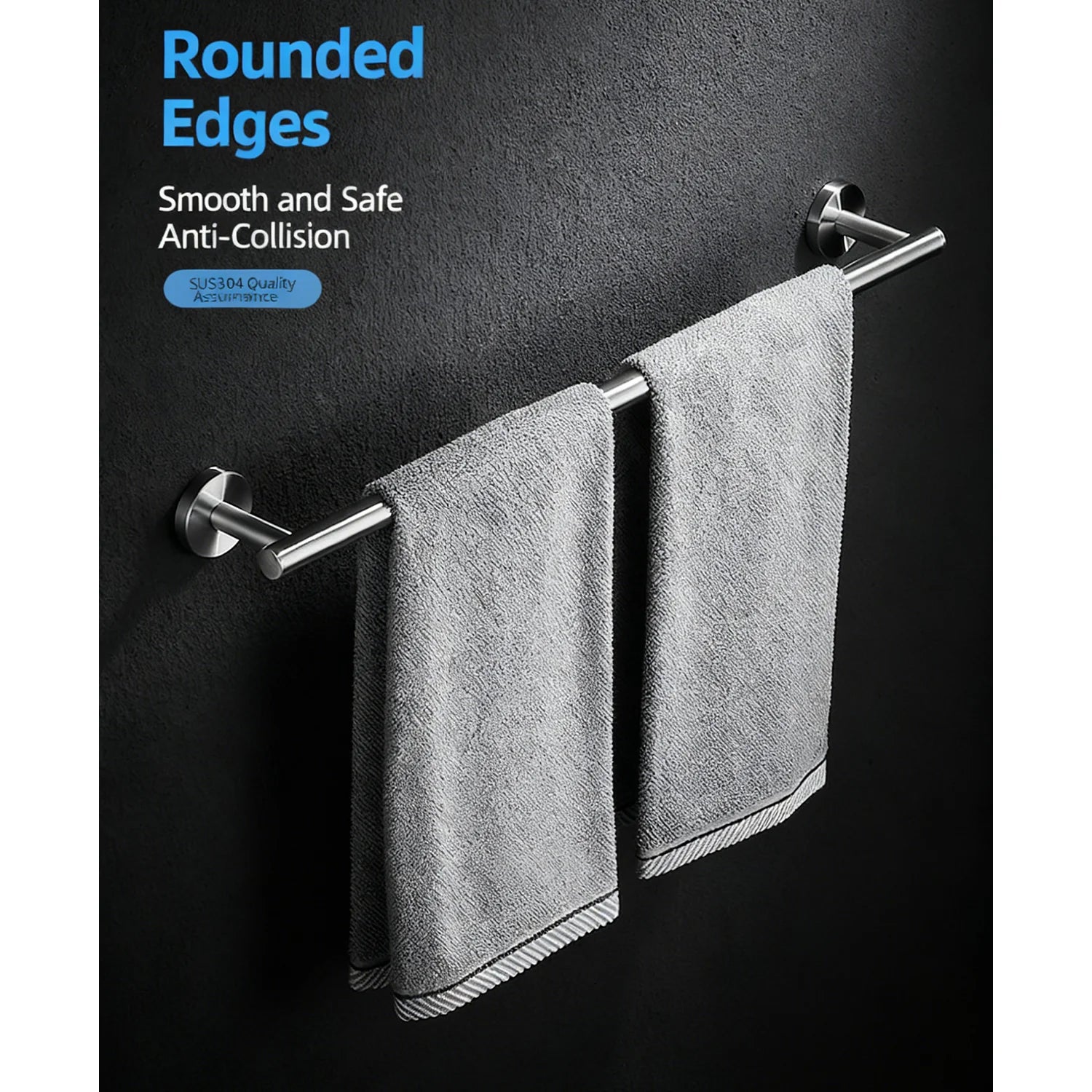 Bathroom Towel Rail Towel Bar Towel Rail Stainless Steel Adhesive Towel Hanger Wall Mounted for Bathroom Kitchen Toilet