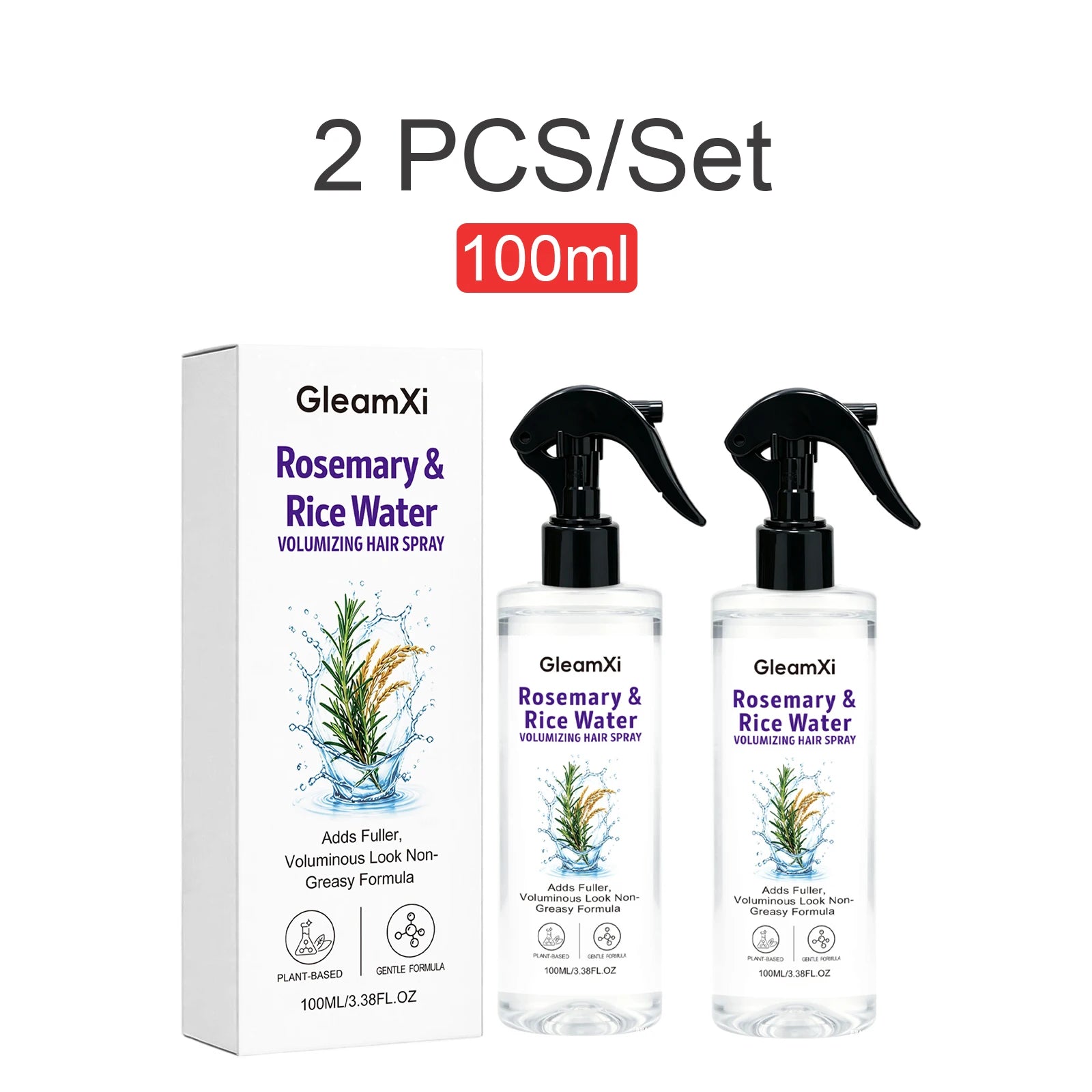 Rosemary Rice Water Volumizing Hair Spray Non Greasy Quick Absorption Smooth Nourish Flat Hair  Softer Smoother-Looking Hai
