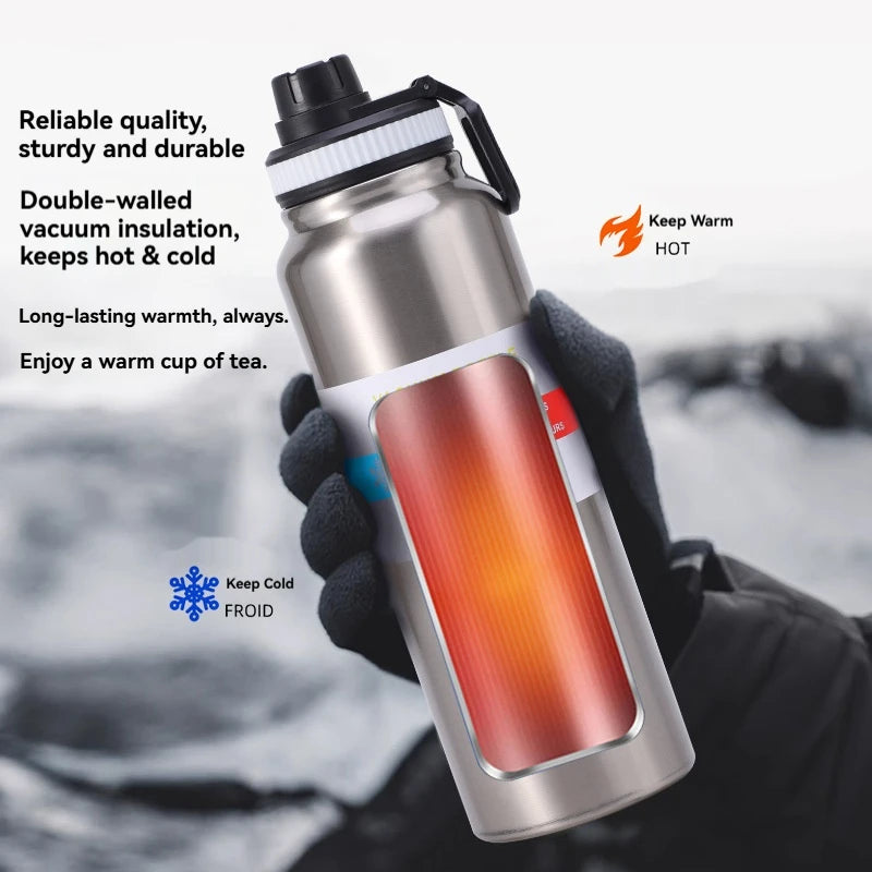 600/800/1000ML Stainless Steel Insulated Cup Outdoor Thermos Water Bottle  Keeps Cold and Heat Thermal Mug Travel Vacuum Flasks