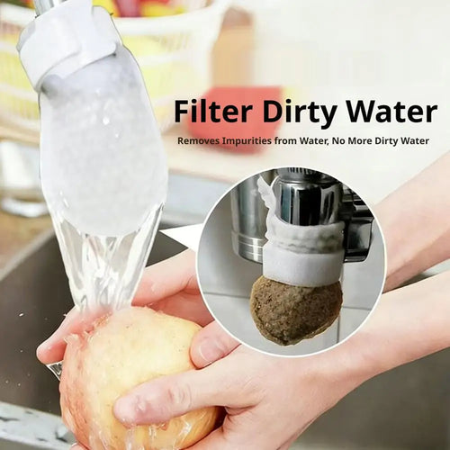 50/100Pcs Faucet Filter Cotton Bags Anti-splash Removes Sand Filters With T-strap For Tap Water Rust Removal